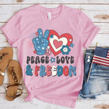 Women's Independence Day T Shirt round Neck Short Sleeve T-shirt