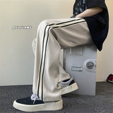 Men Sweatpants Ice Silk Pants Men's Stitching Sports Pants Loose