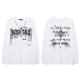 Men Long Sleeve Shirt Printed Couple Long Sleeve T-shirt Loose Bottoming Top Men and Women