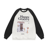 Men Hoodie round Neck Sweater Men's Loose Long Sleeve Autumn and Winter Pullover