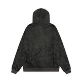 Men Hoodie Graffiti Hooded Coat Punk Hip Hop Loose Embroidered Letter Cardigan Sweater Spring and Autumn