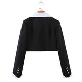 Women Skirt Color Matching Suit Women's Suit Pleated Skirt