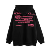 Men Hoodie Masked Hooded Sweater Men's Zipper Cardigan Letter Print Baggy Coat