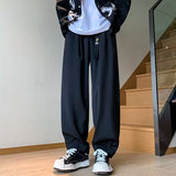 Men Sweatpants Men's Summer Retro Loose Wide-Leg Straight Pants