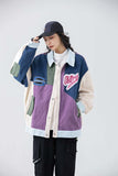 Unisex Jacket Fall Color-Blocking Lettered Casual Jacket Women's Clothing