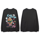Men Long Sleeve Shirt Fashion Brand Cartoon Print Couple Upper Clothes Long Sleeves T-shirt Men and Women