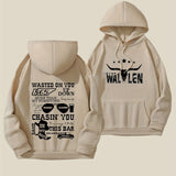 Graphic Letter Print Hoodie Plus Size Casual Kangar