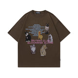 Men's T Shirt Printed Distressed Short-Sleeved T-shirt Men's and Women's Retro Loose