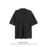 American vintage street T-shirt retro design men's summer loose half-sleeved shirt