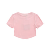 Women T-shirt Printed Short T-shirt Girls Summer round Neck
