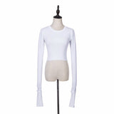 Women's T-Shirt Long-Sleeved Bottoming Shirt Short T-shirt Women's Autumn Winter Coat Trendy