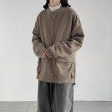 Men Hoodie round Neck Waffle Sweater Ins Loose Men and Women