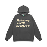 Men Hoodie Vintage Long Sleeve Loose Hooded Pullover Top Spring and Autumn