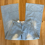 Women Cargo Pants Loose Zip Stitching Bell-Bottom Pants Jeans for Women