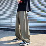 Men Sweatpants Hong Kong Style Retro Casual Pants Men's Autumn Straight Loose