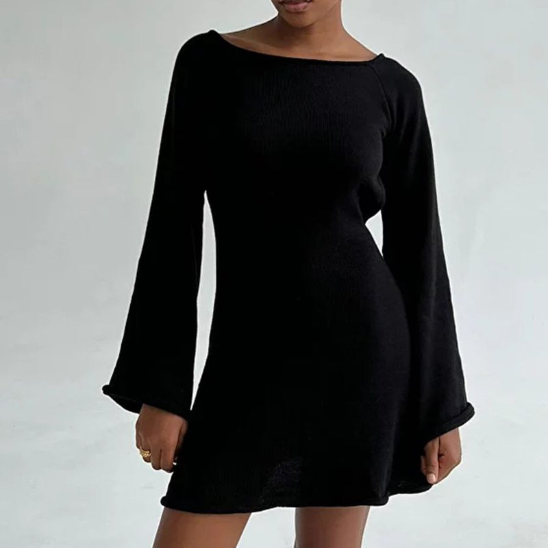 Women Sweater Dress Long Sleeve Dress Autumn and Winter Tight Skirt