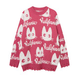 Men Long Sleeve Shirt Five-Pointed Star Contrast Color Jacquard Sweater for Men and Women Idle Style Couple Sweater