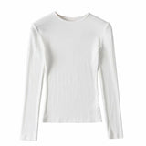 Women T-shirt Fall Women's Clothing Bottoming Shirt round Neck Long Sleeve T-shirt for Women