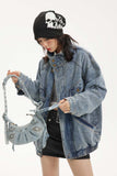 Unisex Jacket Autumn Heavy Washing Stitching Denim Women's Wear