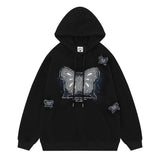 Men Hoodie Butterfly Patch Embroidered Hoodie