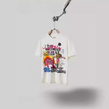 Mens T-shirts Travis Scott Cactus Jack x Utopia x SAINT Flame Cerberus print short sleeves