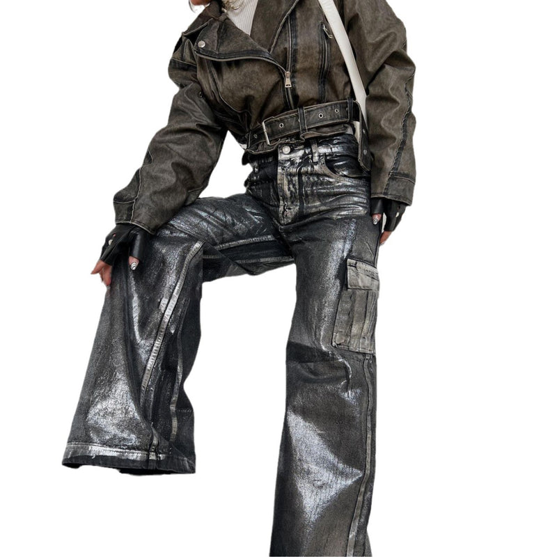 Women Cargo Pants Jeans Autumn Women Straight-Leg Pants