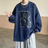 Men Hoodie Sweater Men's High Street round Neck Top Spring and Autumn Couple Wear