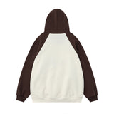 Men Hoodie Hooded Sweater Men's Five-Pointed Star Paste Cloth Embroidery Contrast Color Long Sleeves