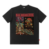 Men T Shirt Retro Dark Printed Short-Sleeved T-shirt Men and Women Loose