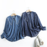 Women T-Shirt Shirt Denim Shirt Women Spring and Autumn Coat