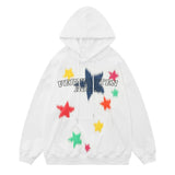 Men Hoodie Five-Pointed Star Hooded Sweater Loose Pullover Leisure Long Sleeve Hoodie