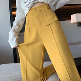Palazzo Pants Suit Pants for Women Spring-Autumn Wide-Leg Pants Loose Slimming