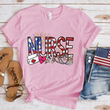 Women's Independence Day T Shirt round Neck Short Sleeve T-shirt Women's Top