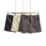 Women Skirt Pu Half-Length Short a Words