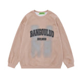 Men Hoodie Letter Printed Crew Neck Sweatshirt Men's Casual Pullover Long Sleeve Top Spring and Autumn