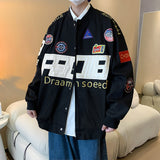 Varsity Jacket Vintage Retro Motorcycle Clothing Coat Autumn and Winter Loose Couple Baseball Uniform