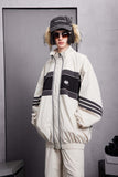 Unisex Jacket Fall Contrast Color Zipped Sports Coat