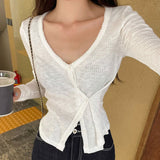 Women Long Sleeve Shirt Women's Threaded Cotton Bottoming Shirt