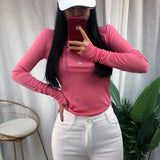 Women Long Sleeve Shirt Crew Neck