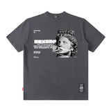 Men T Shirt Rose Print Short Sleeve Loose Fashion Brand Hip Hop Men