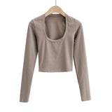 Women T-Shirt Spring and Autumn Sexy Long Sleeve T-shirt Top