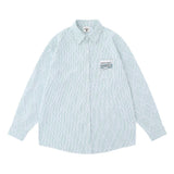 Men Long Sleeved T Shirt Pinstripe Long Sleeve Shirt Men Spring and Autumn Patchwork Shirt Loose Casual
