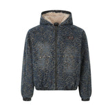 Unisex Down Jacket Men's Winter Leopard Lamb Fur Jacket