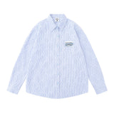 Men Long Sleeved T Shirt Pinstripe Long Sleeve Shirt Men Spring and Autumn Patchwork Shirt Loose Casual