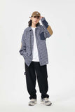 Unisex Jacket Autumn Patch Plaid Shirt Women's Clothing