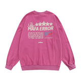 Men Hoodie Loose Letter Printing Men Leisure Washed-out Distressed