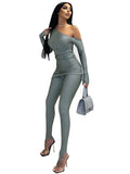 Women Co-Ord Set Women's Autumn and Winter Long-Sleeved Shirt Skinny Pants Casual
