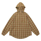 Men Long Sleeved T Shirt Hooded Plaid Shirt Men Spring Autumn Outdoor Sports and Casual Loose Long Sleeve