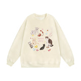 Men Hoodie Printed Crew Neck Sweatshirt Autumn and Winter Leisure Long Sleeve Pullover Men
