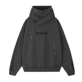 Men Hoodie Turtleneck Hooded Sweatshirt Mechanical Style Loose Zip Leisure Pullover Hoodie Coat
